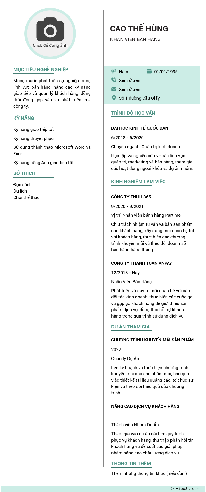 CV ứng viên