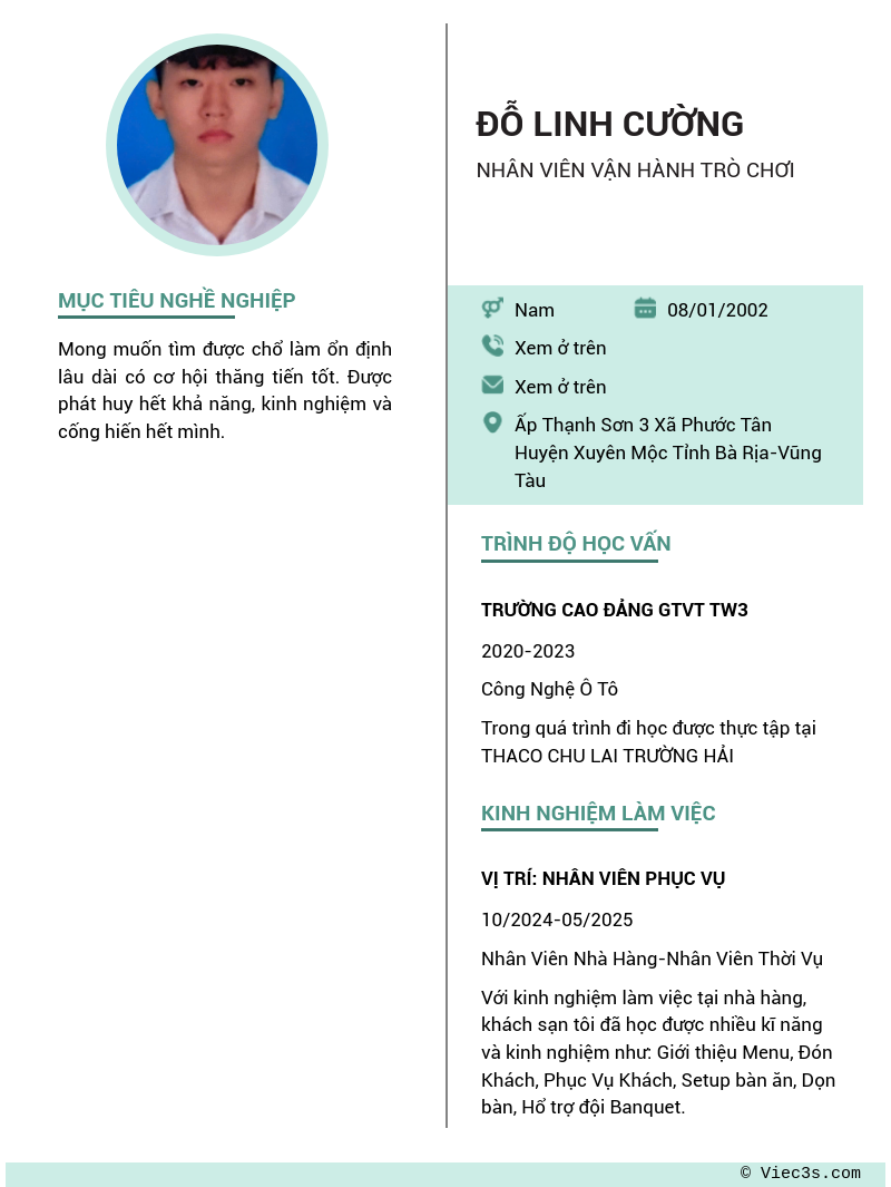CV ứng viên