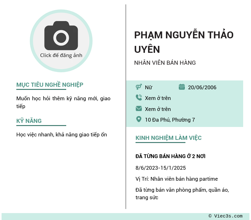 CV ứng viên