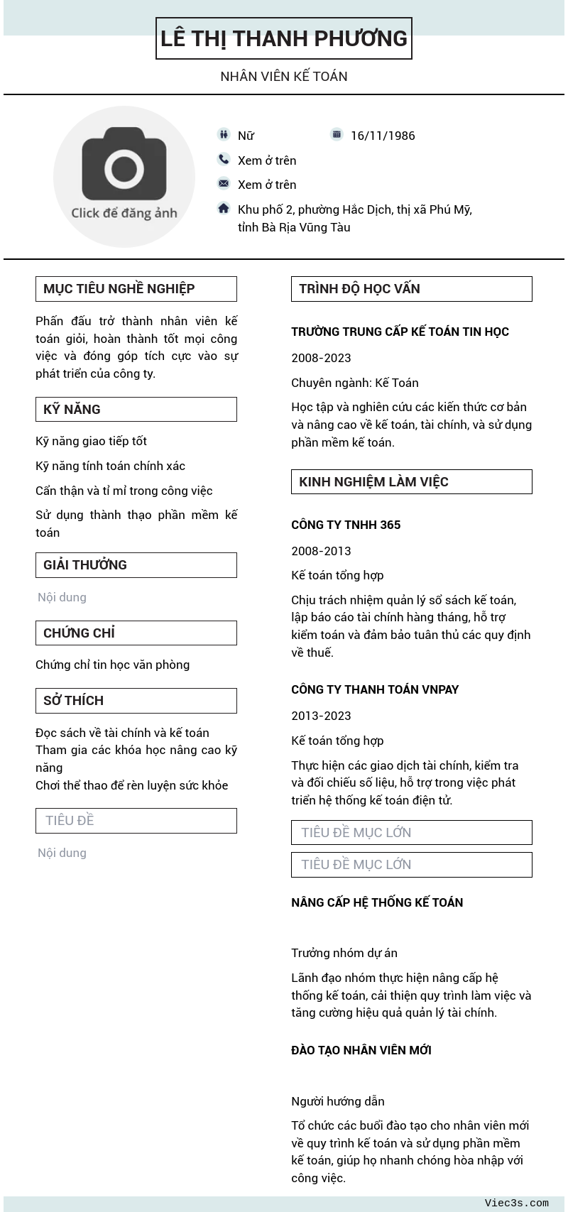 CV ứng viên