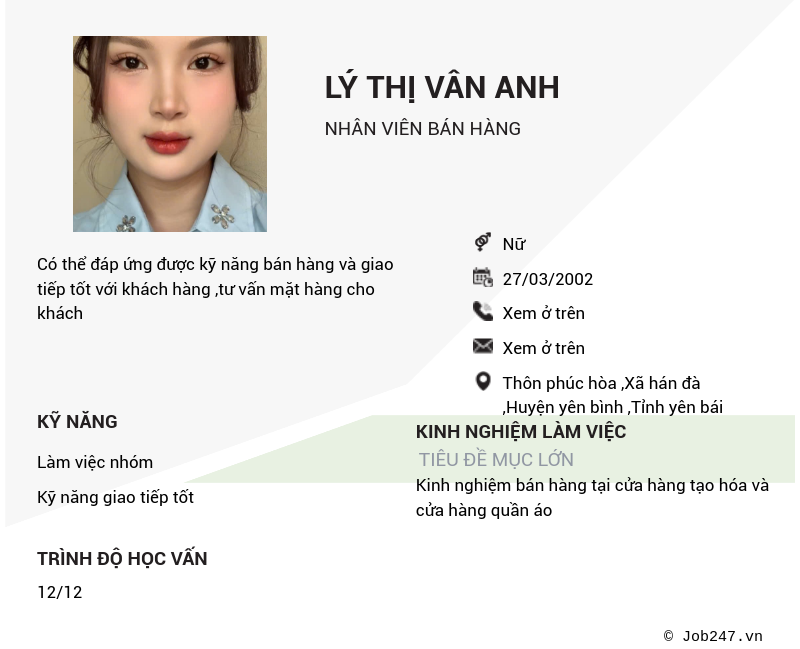 CV ứng viên