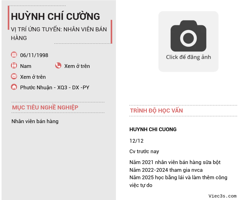CV ứng viên