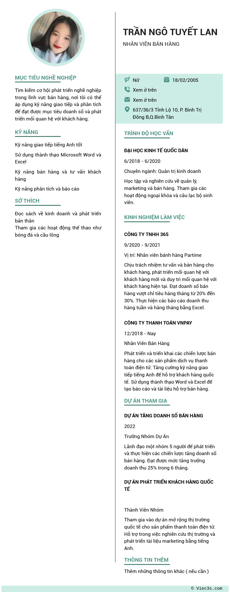 CV ứng viên