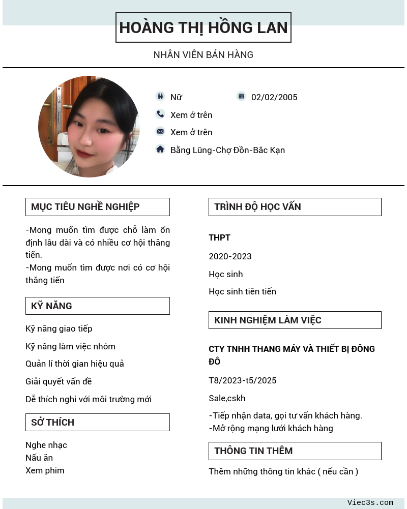 CV ứng viên