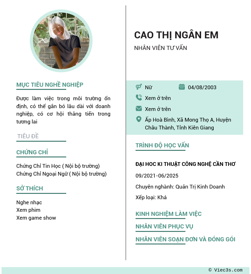 CV ứng viên