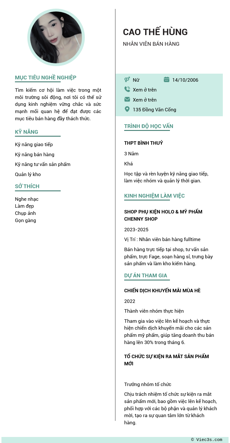 CV ứng viên