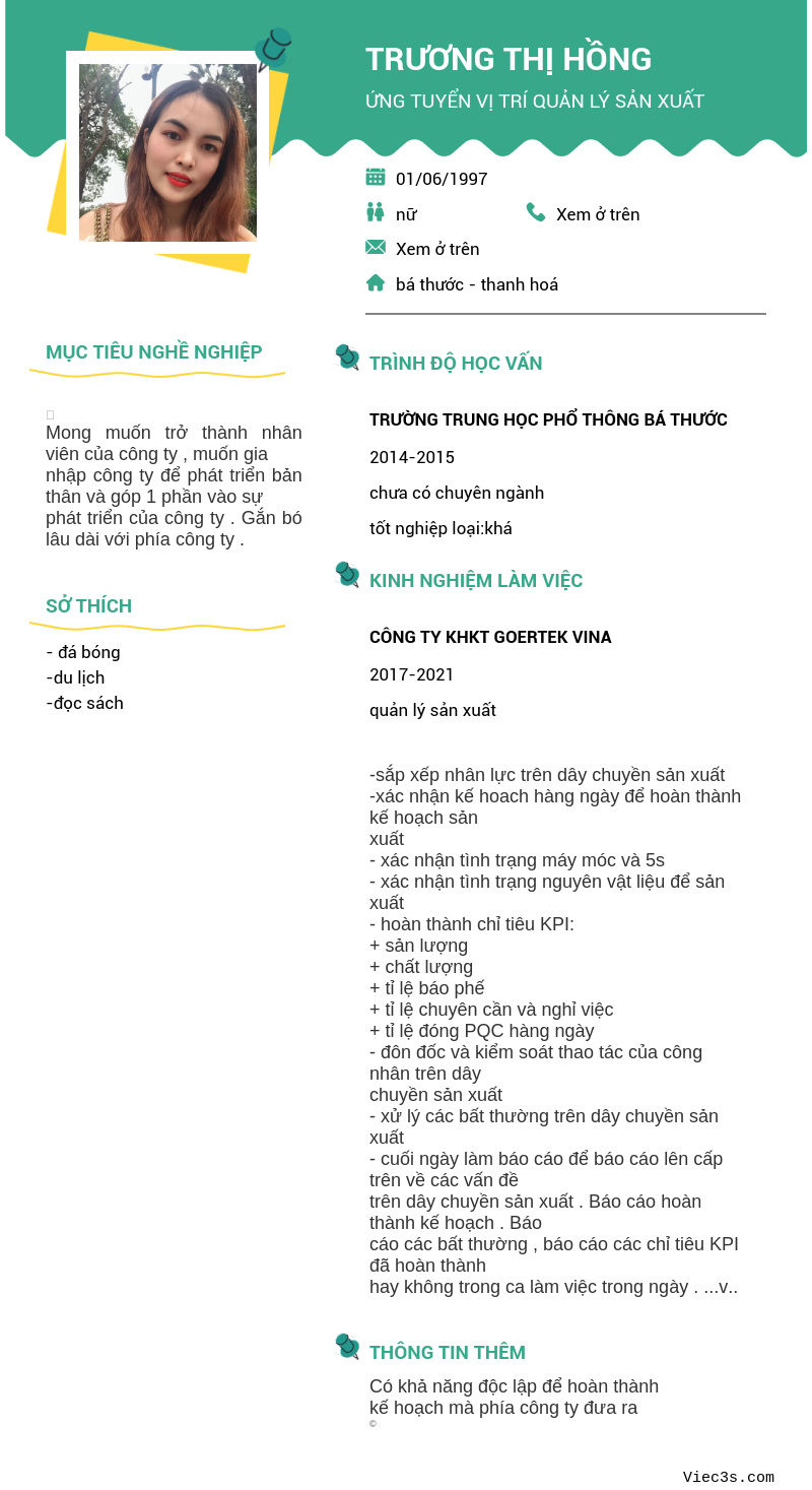 CV ứng viên