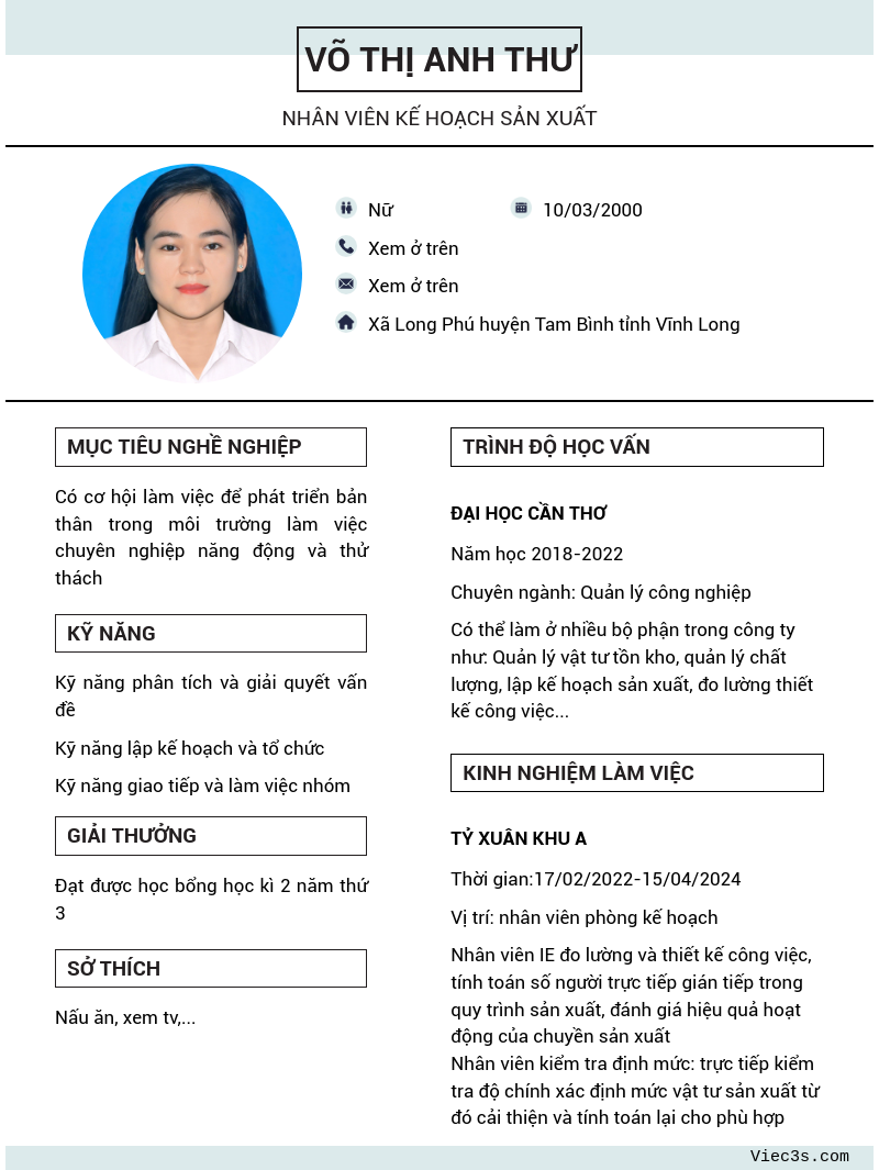 CV ứng viên