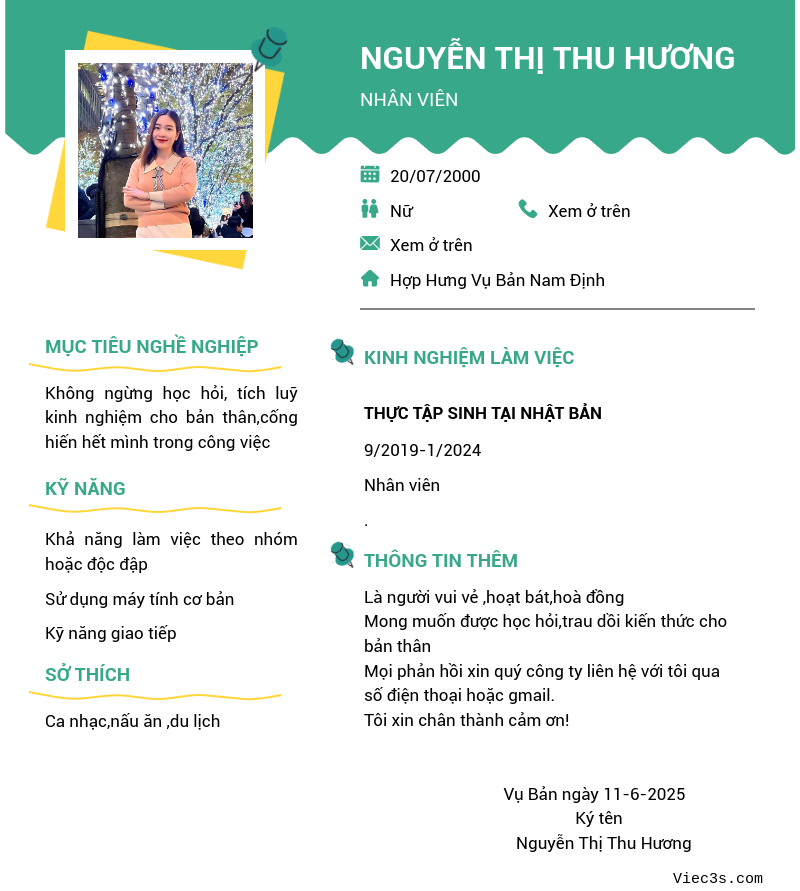 CV ứng viên