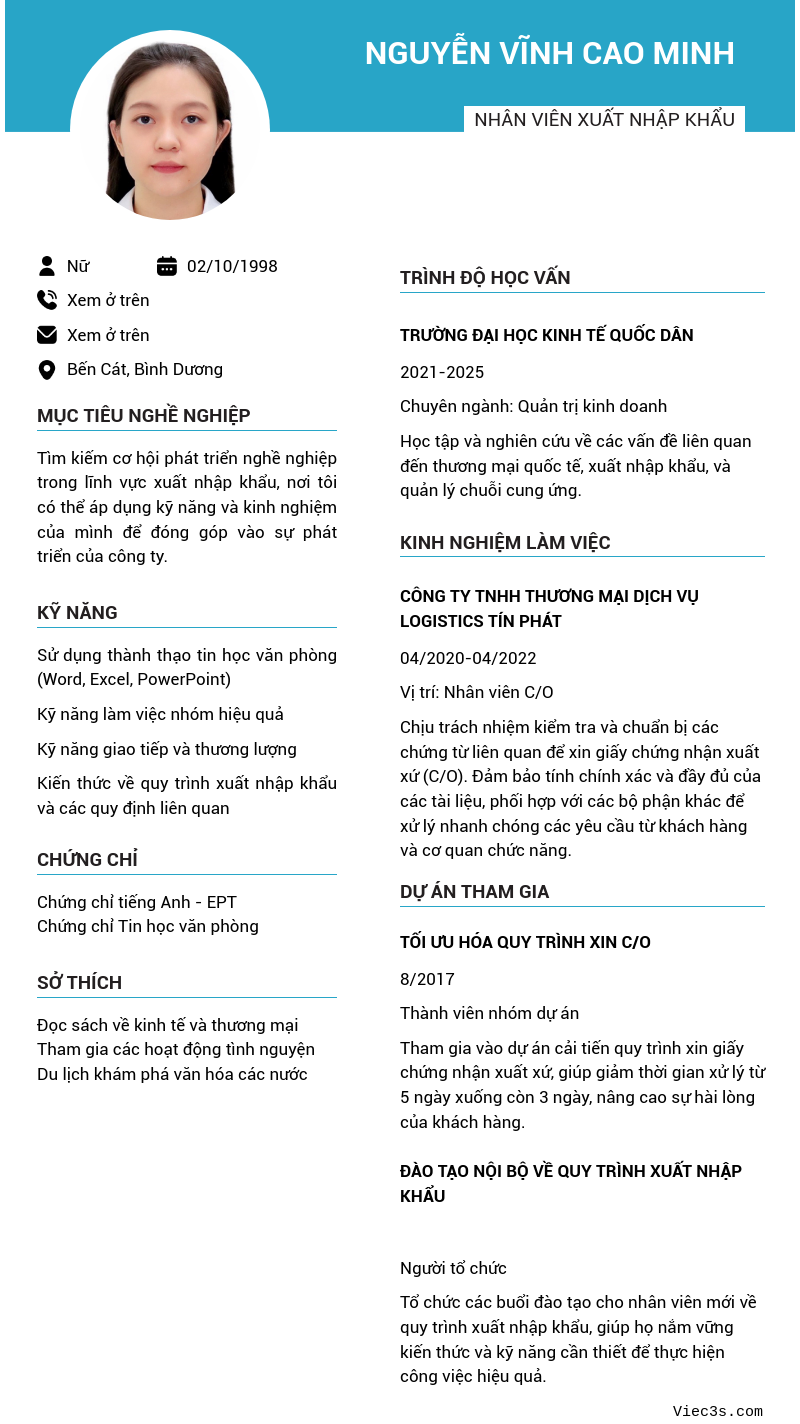CV ứng viên