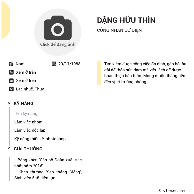 CV ứng viên