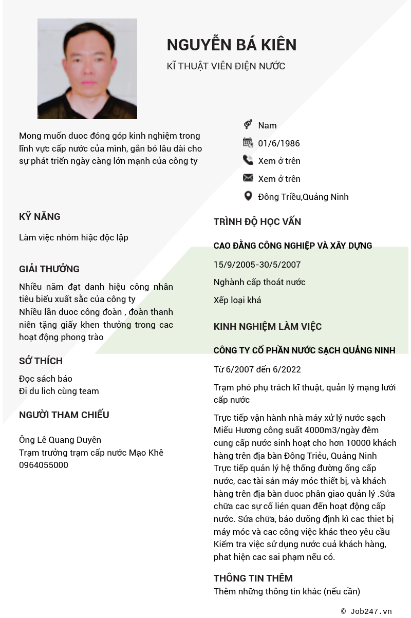 CV ứng viên