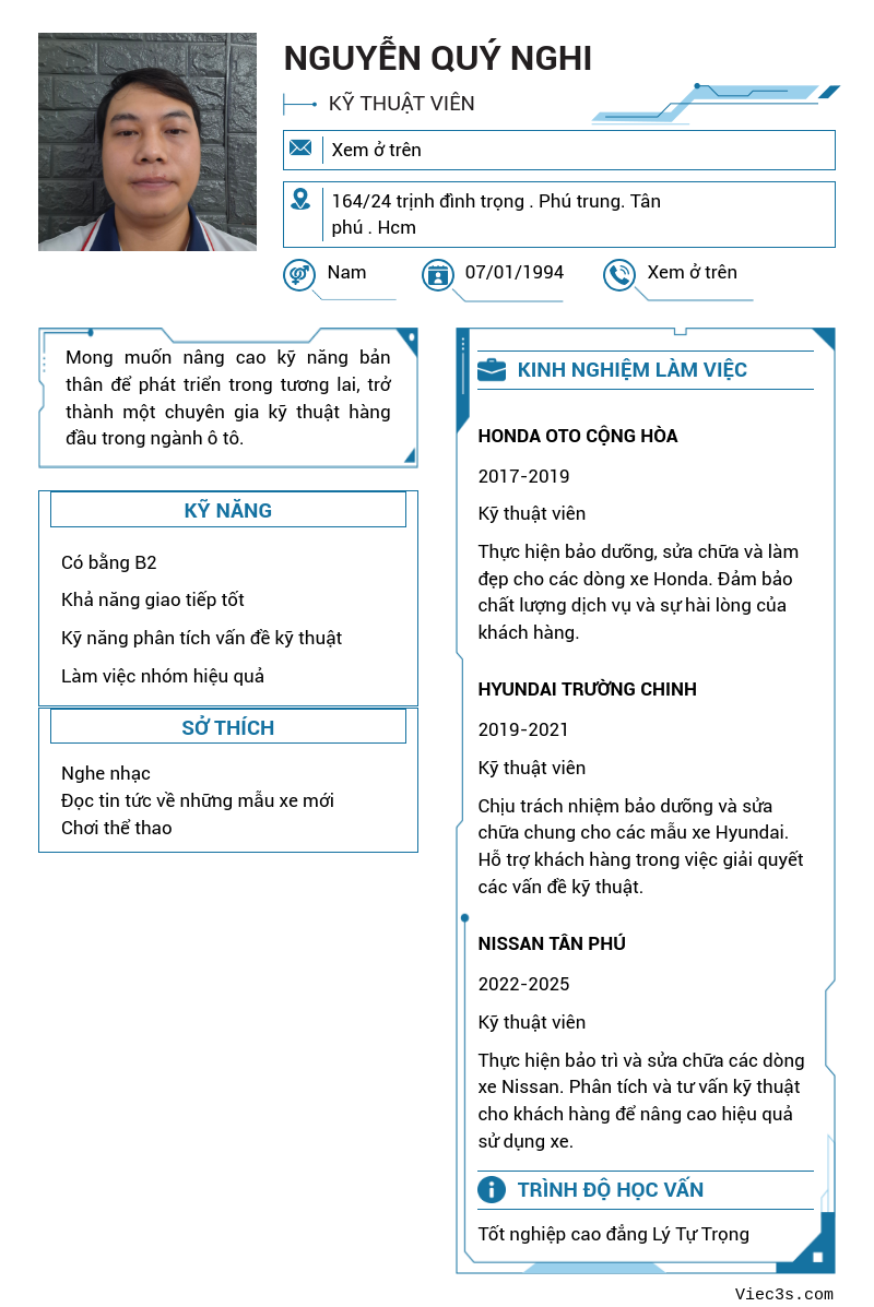 CV ứng viên