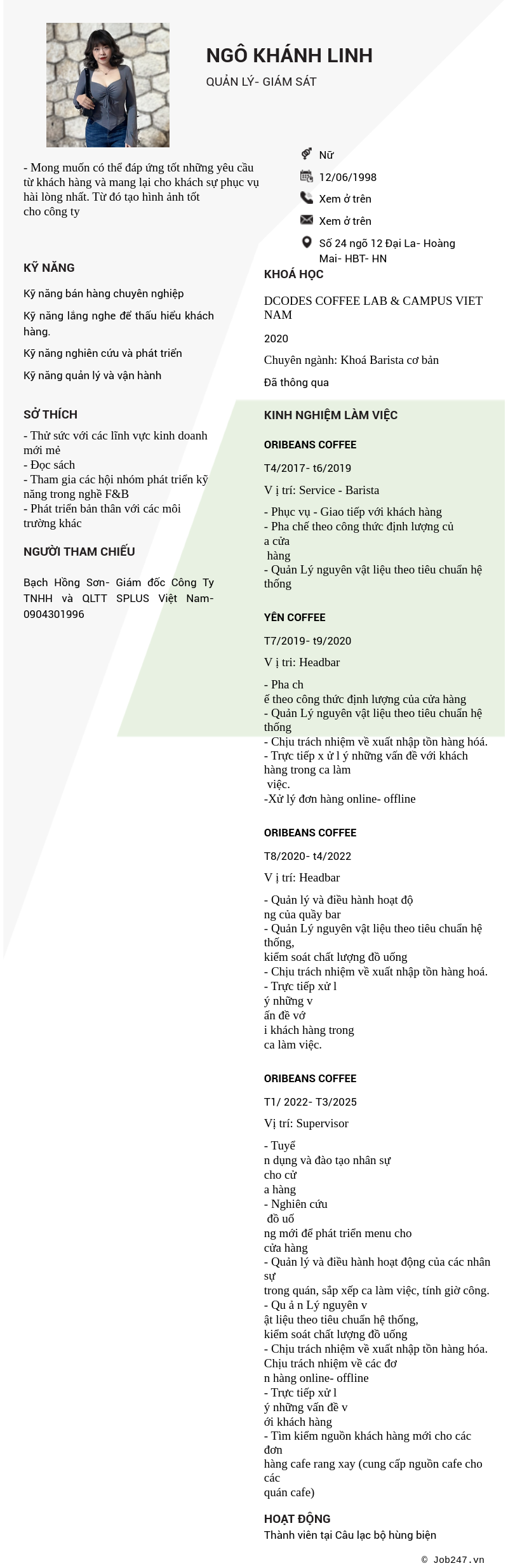 CV ứng viên
