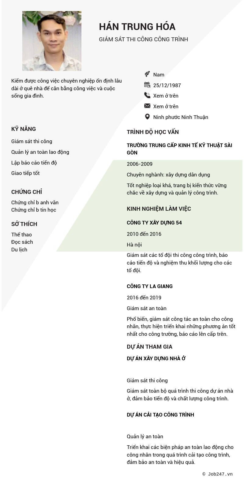 CV ứng viên
