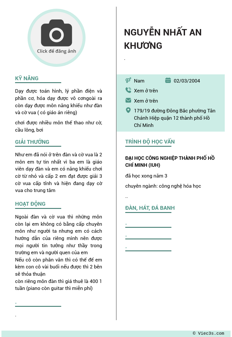 CV ứng viên