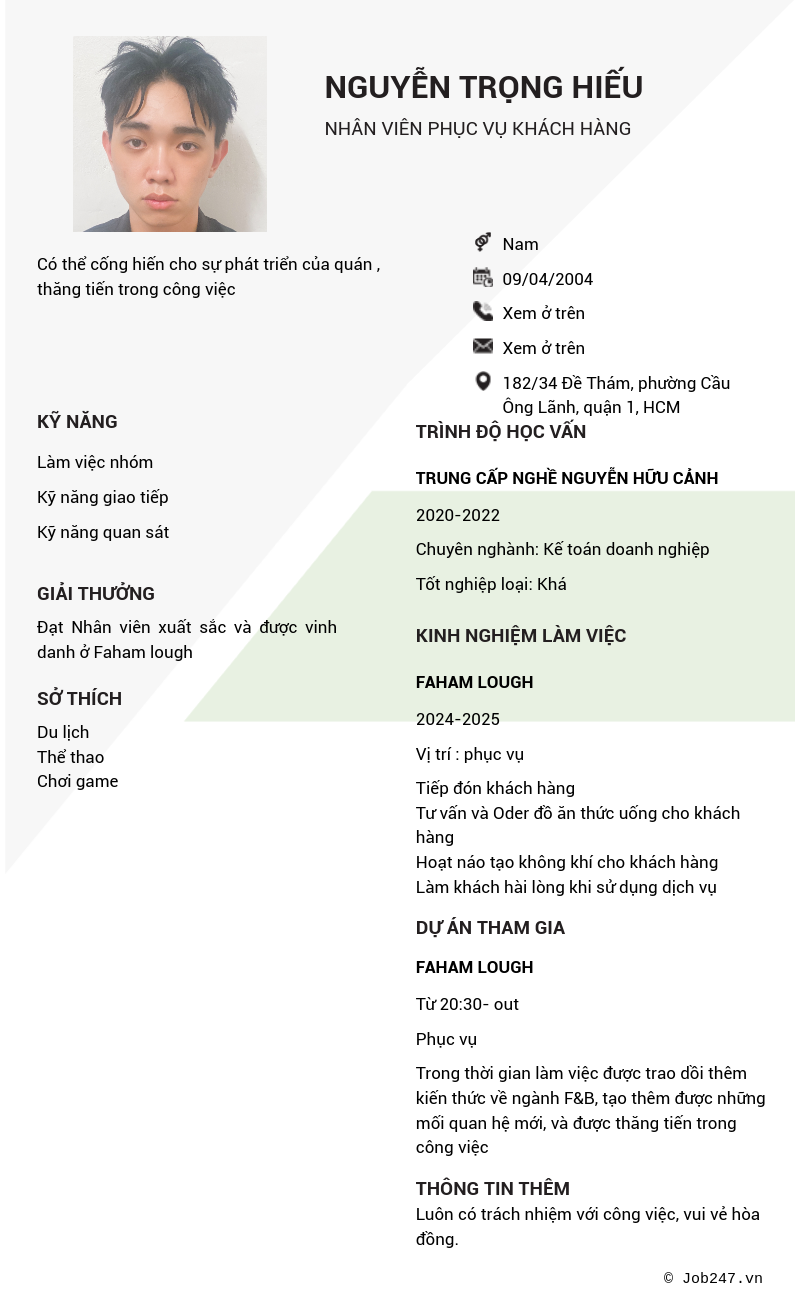 CV ứng viên