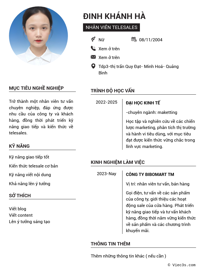 CV ứng viên