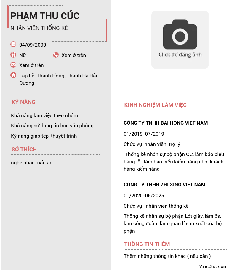 CV ứng viên