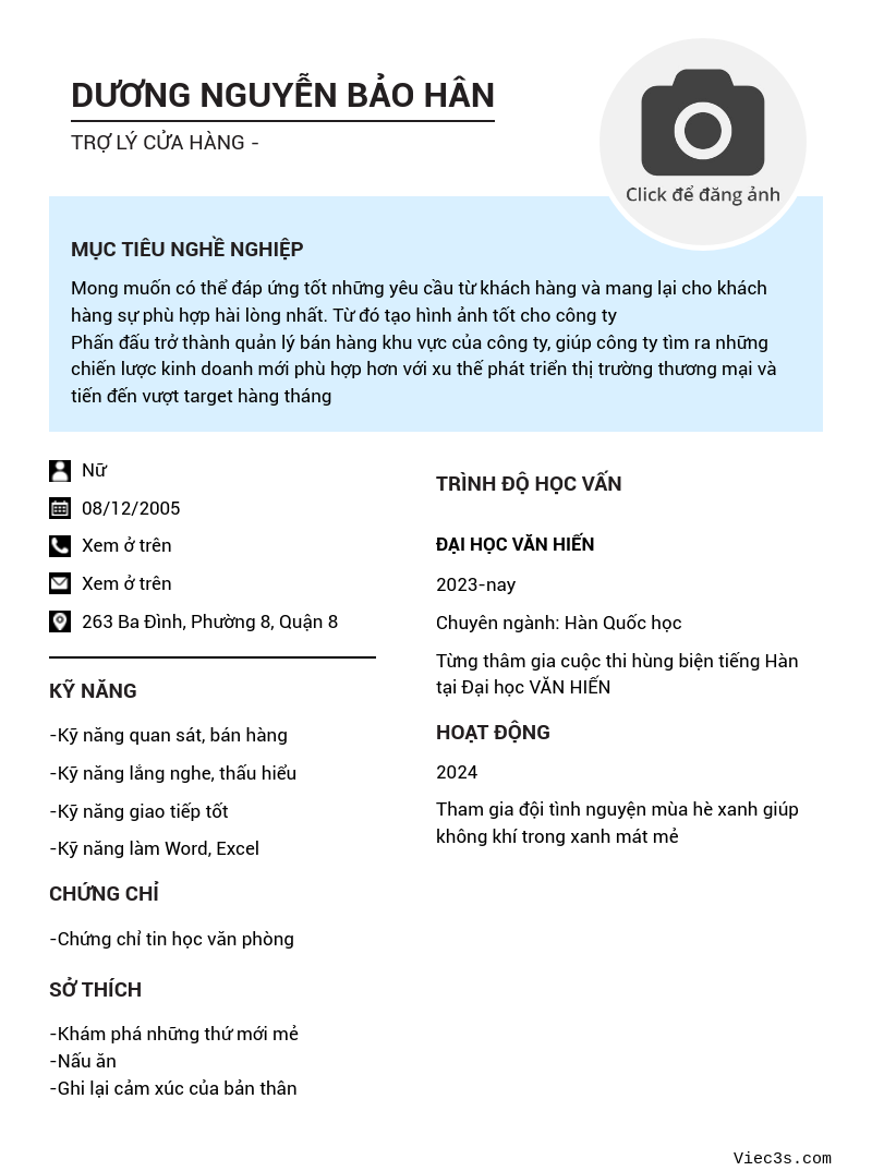 CV ứng viên