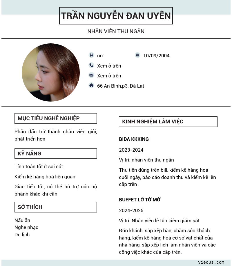 CV ứng viên