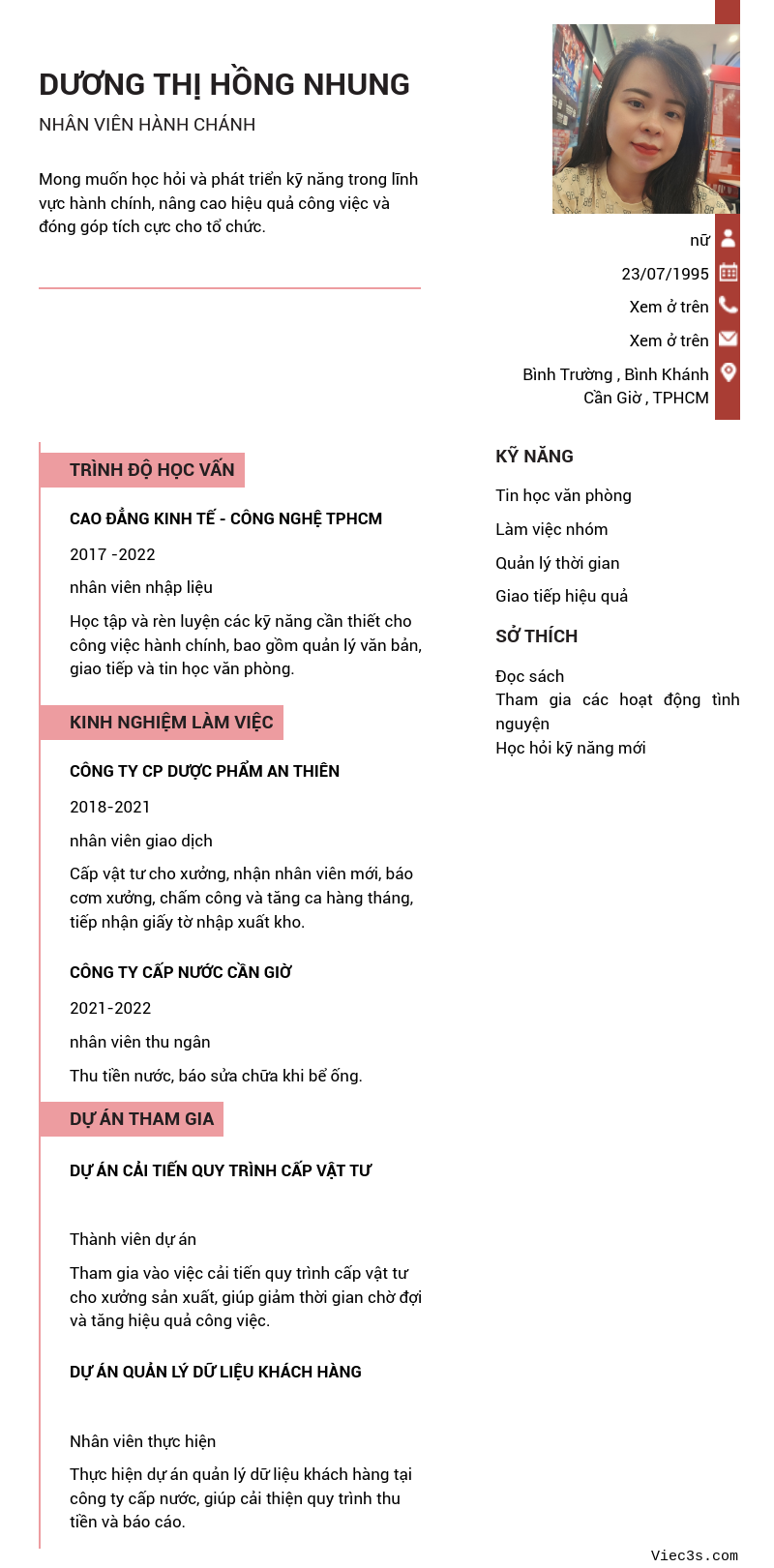 CV ứng viên