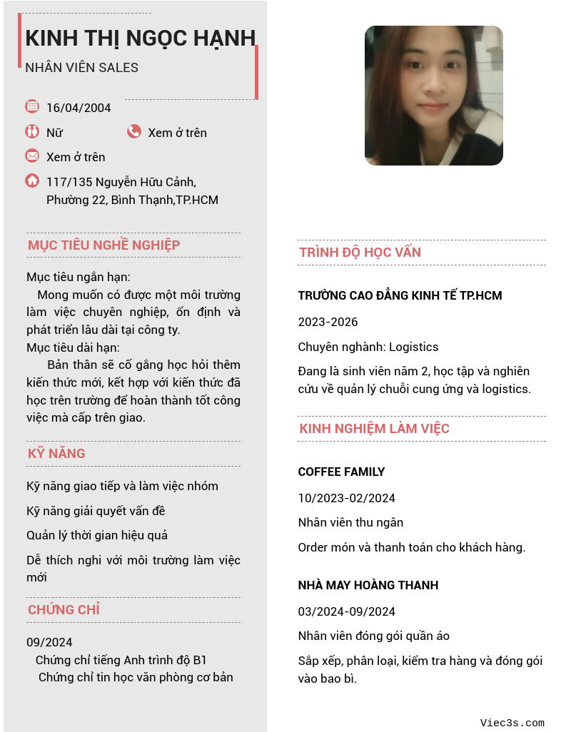 CV ứng viên