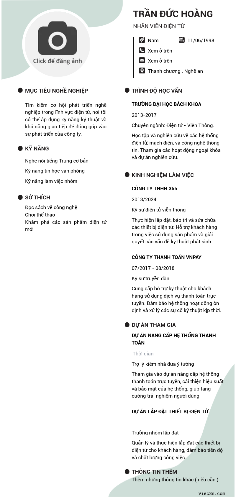 CV ứng viên