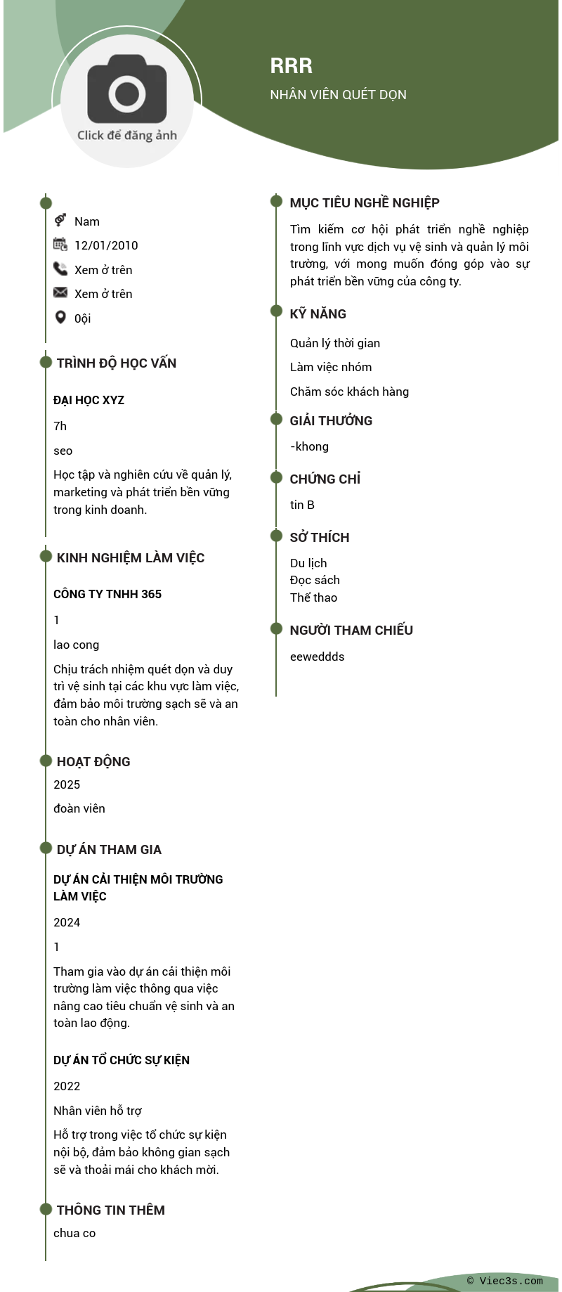 CV ứng viên