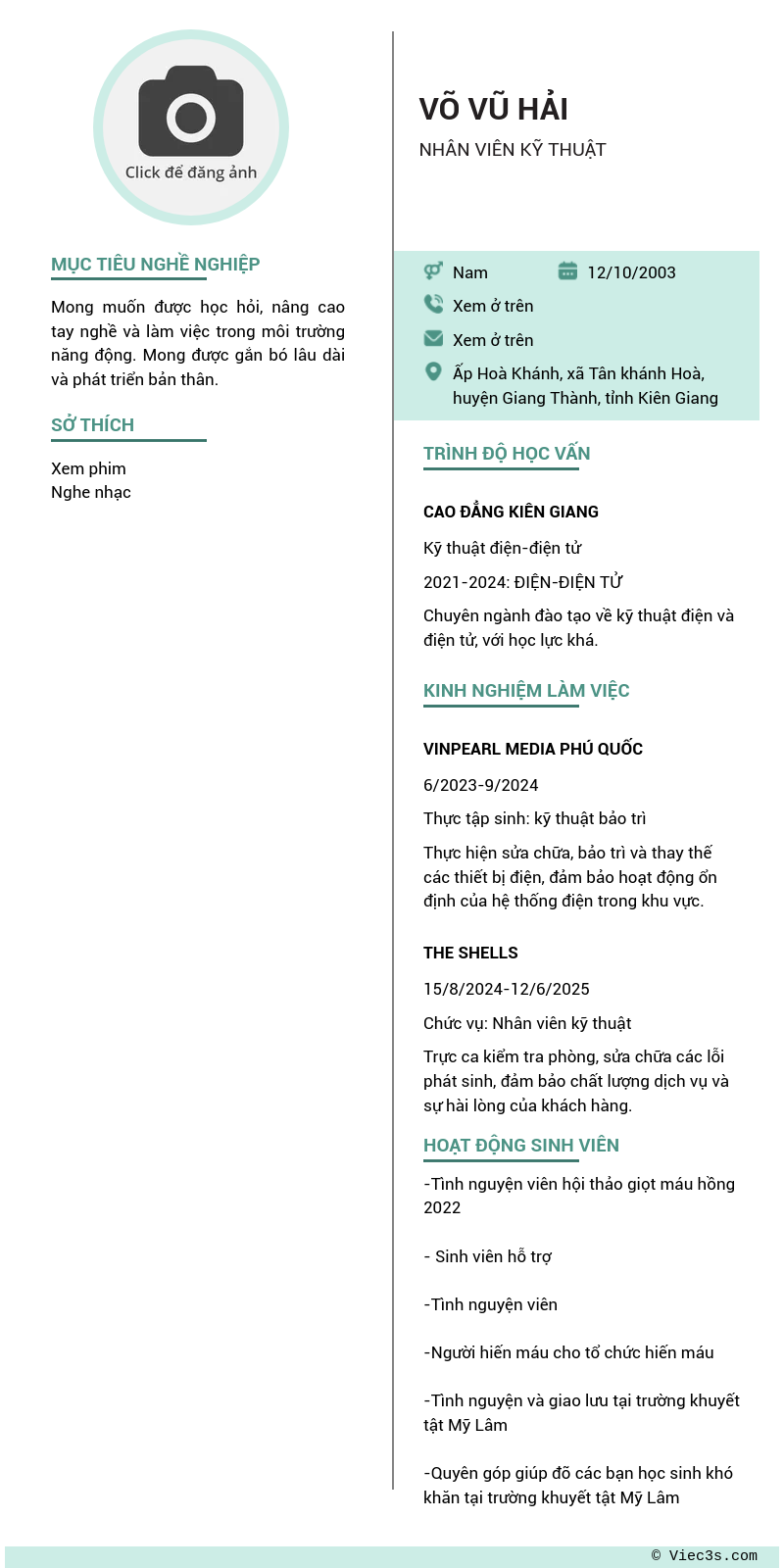CV ứng viên