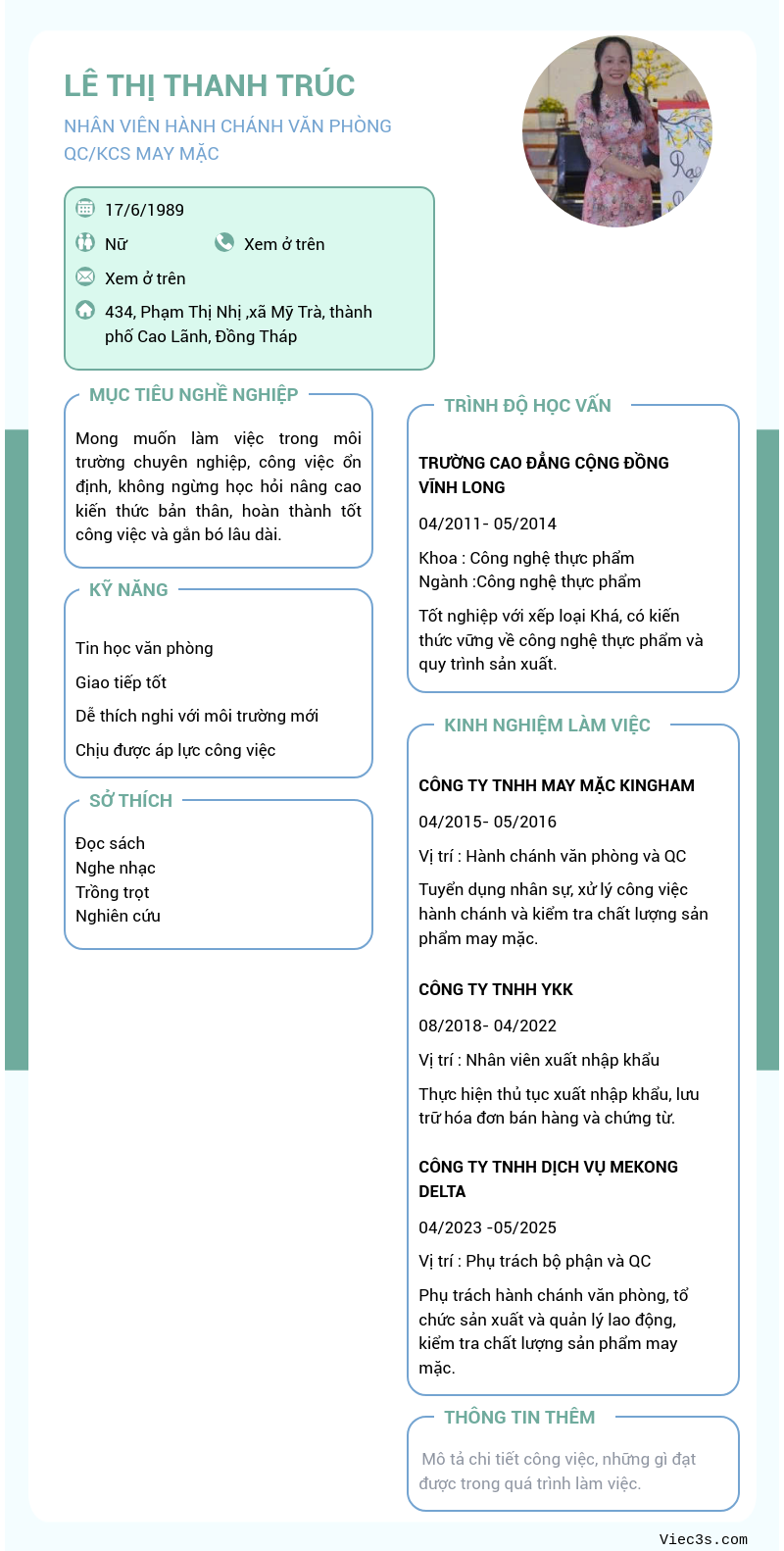 CV ứng viên