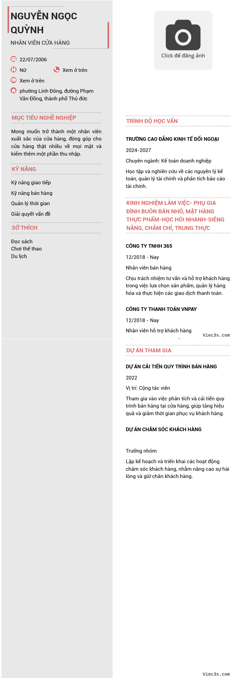CV ứng viên