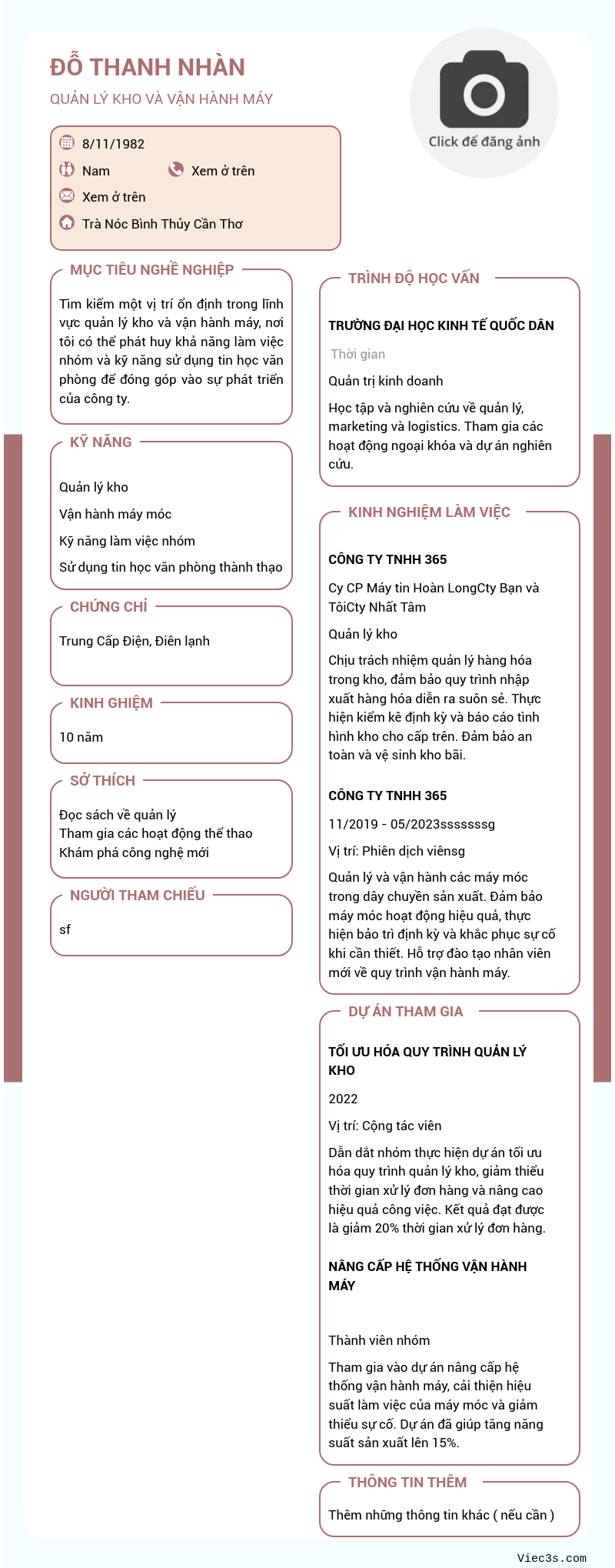 CV ứng viên