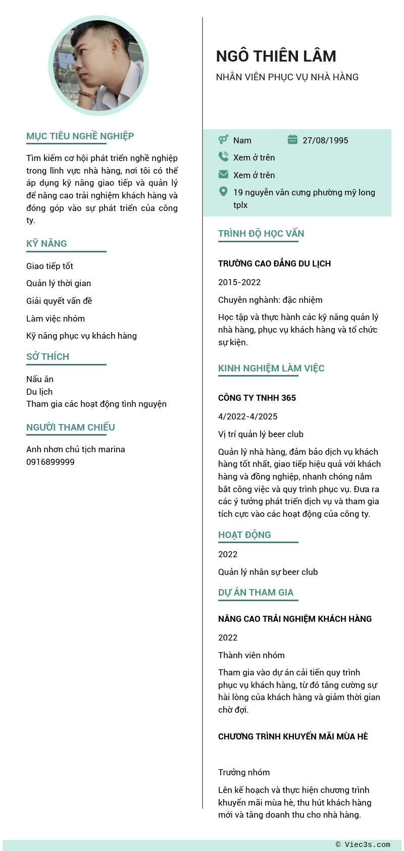 CV ứng viên