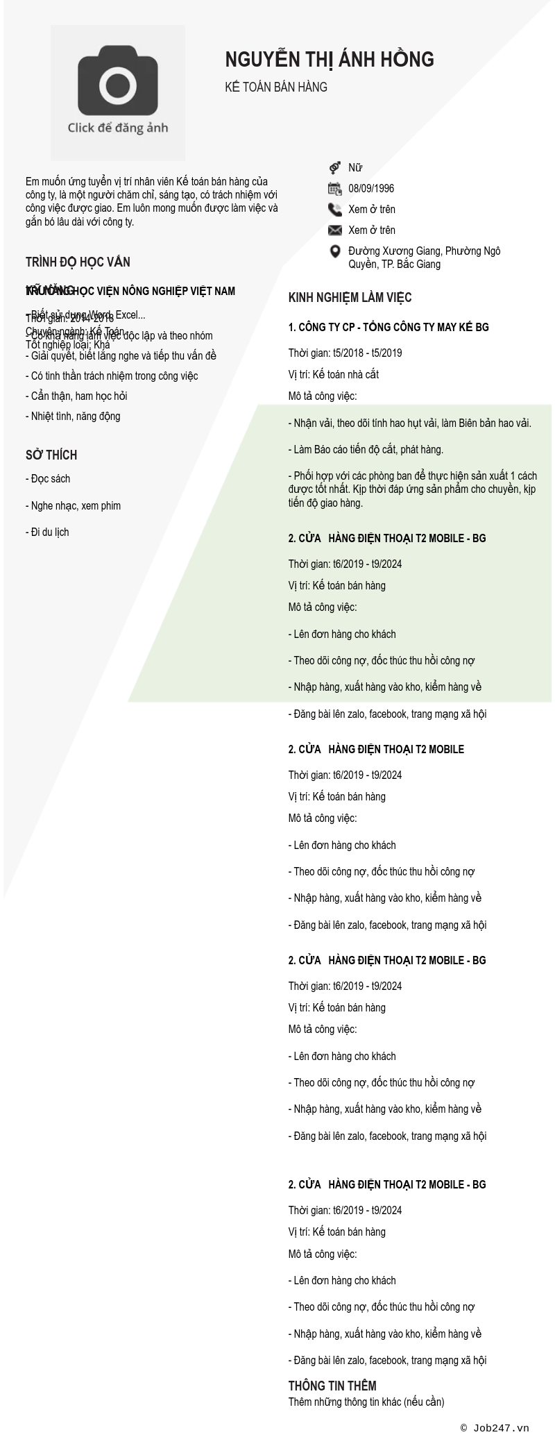 CV ứng viên
