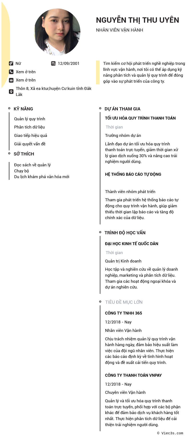 CV ứng viên