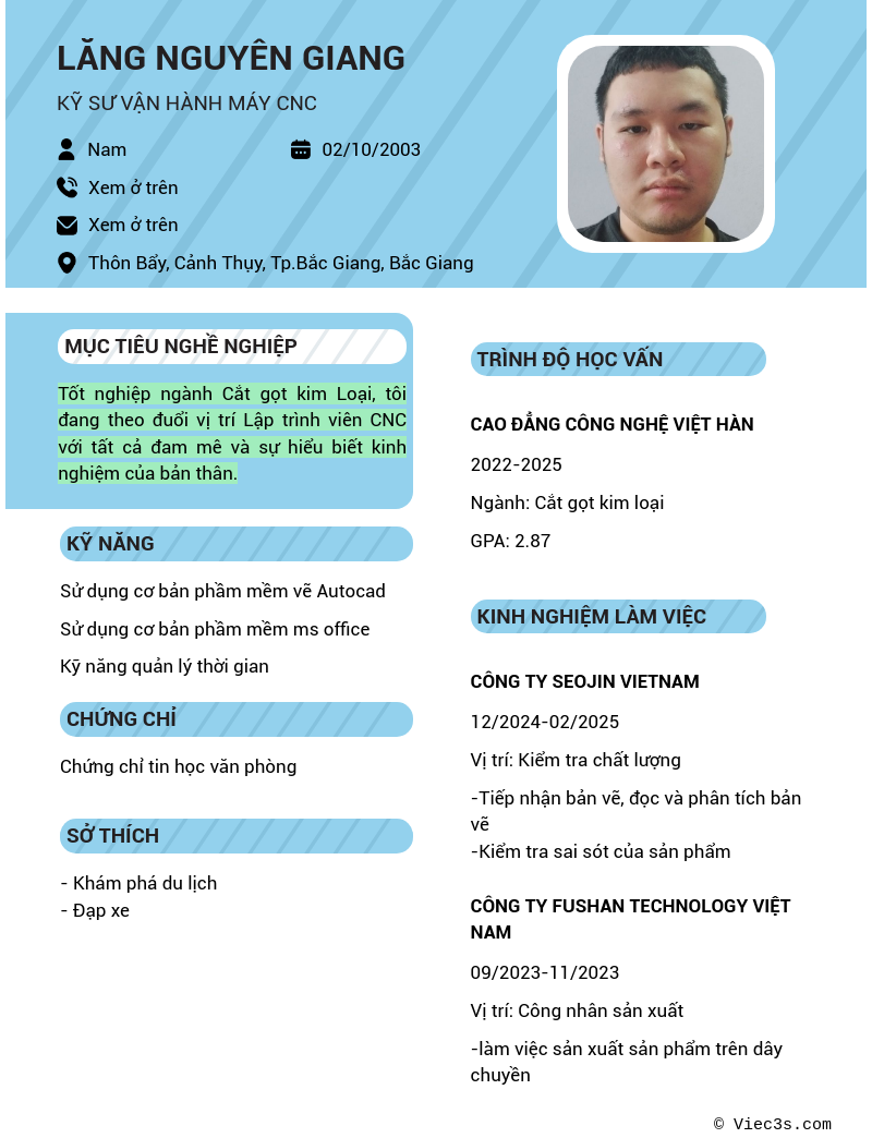 CV ứng viên