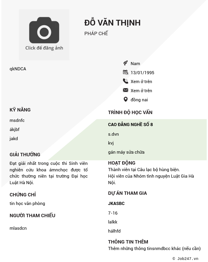 CV ứng viên
