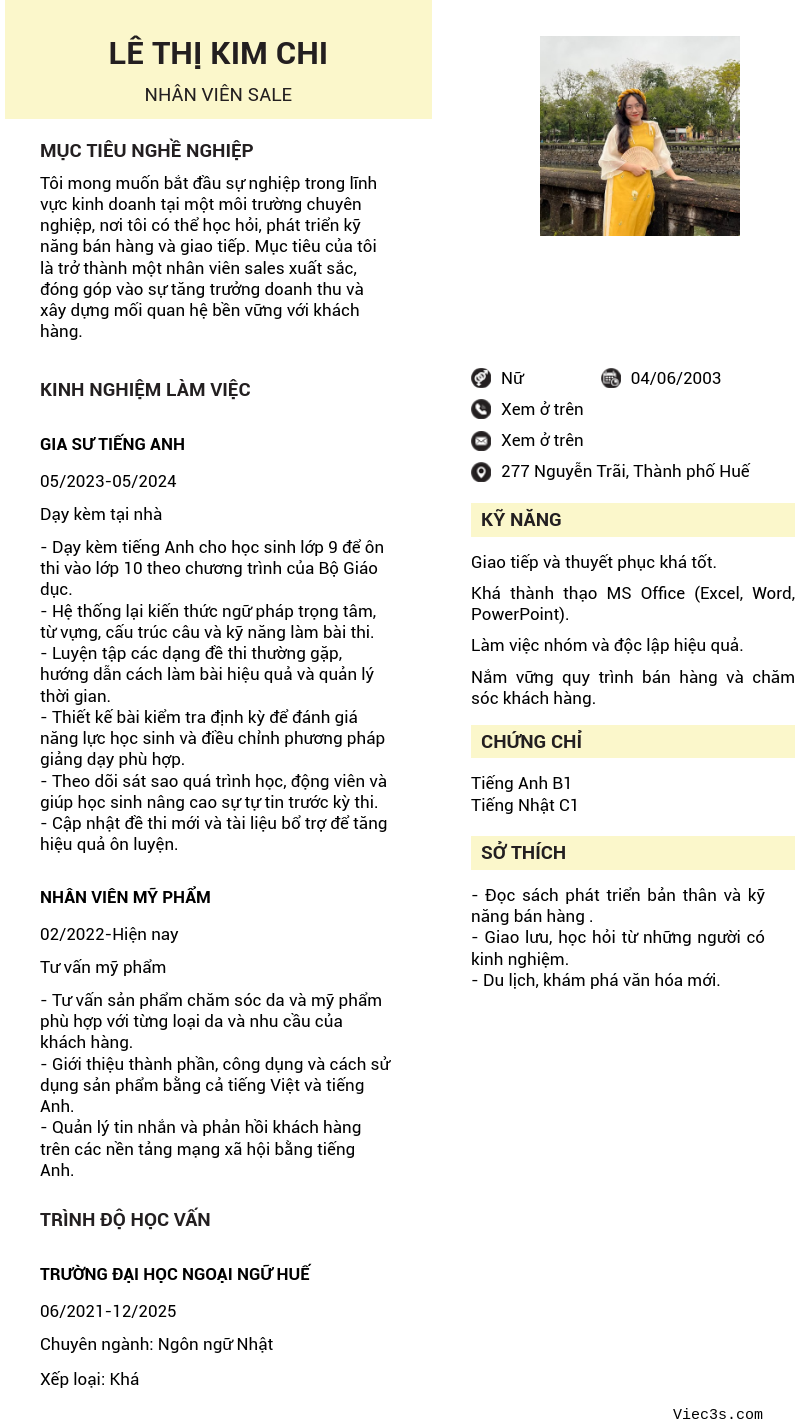 CV ứng viên