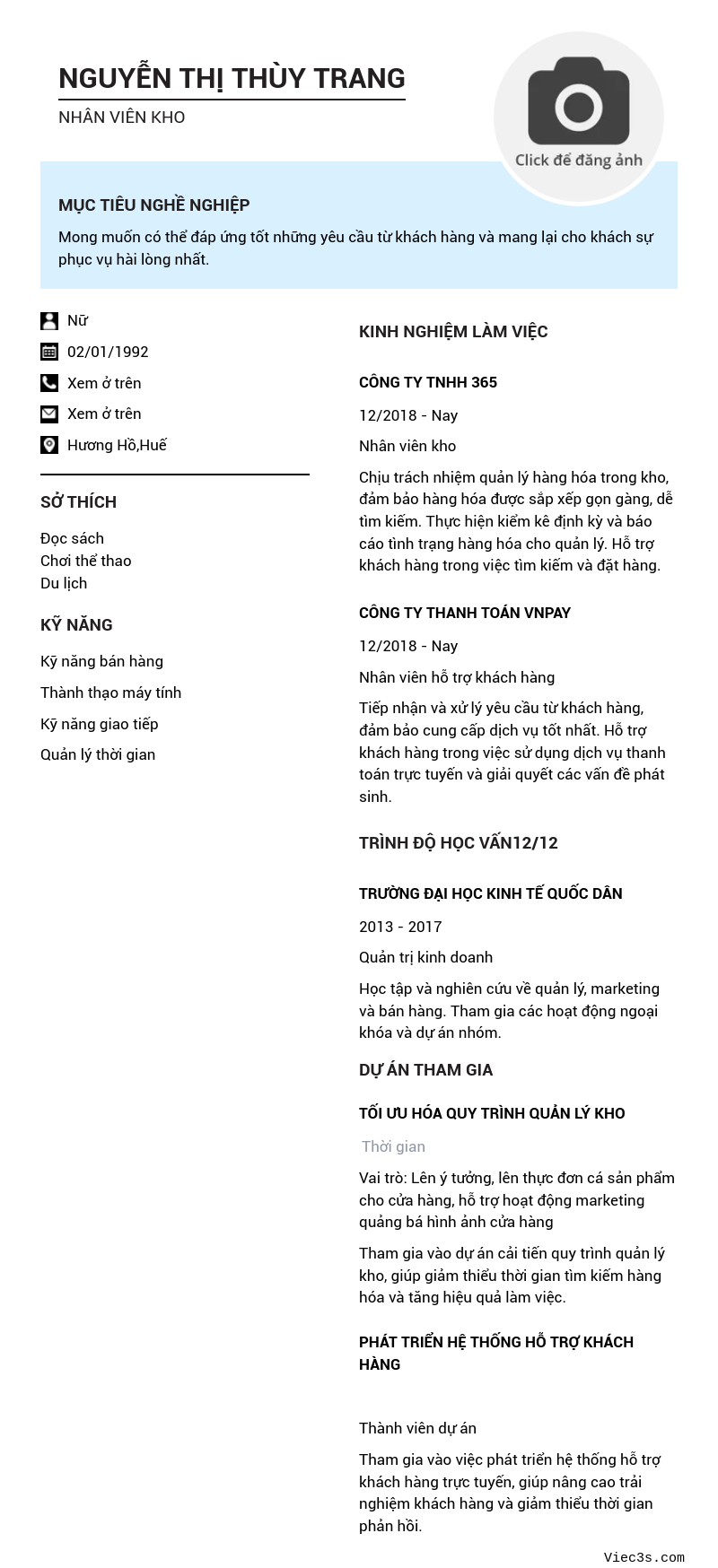 CV ứng viên