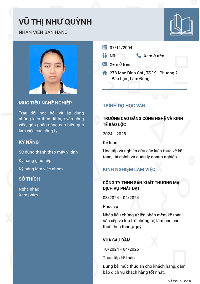 CV ứng viên
