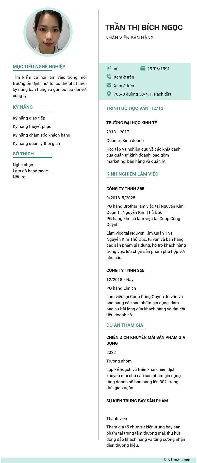 CV ứng viên