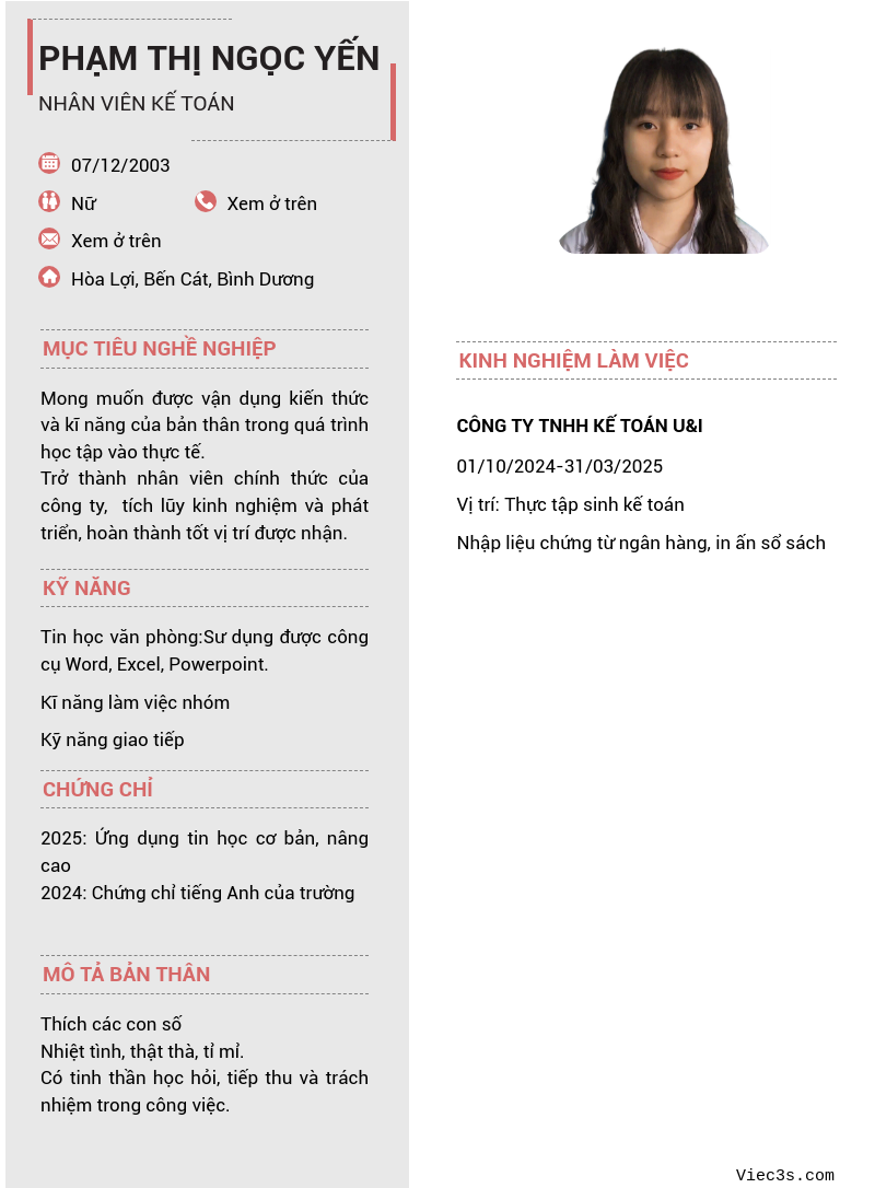 CV ứng viên