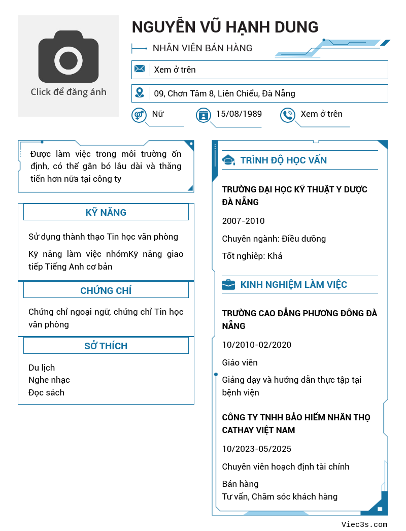 CV ứng viên