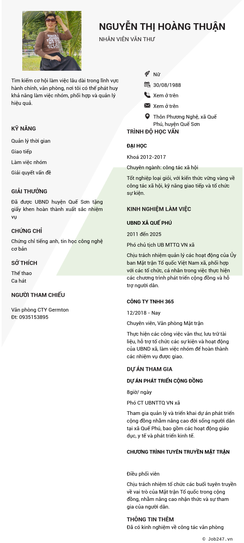 CV ứng viên