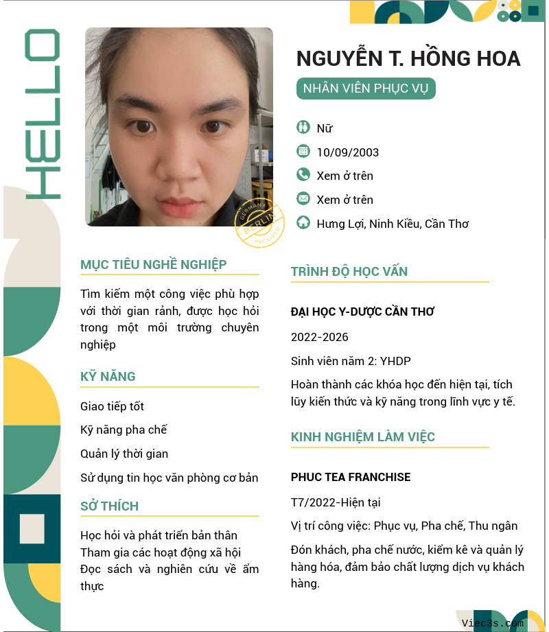 CV ứng viên