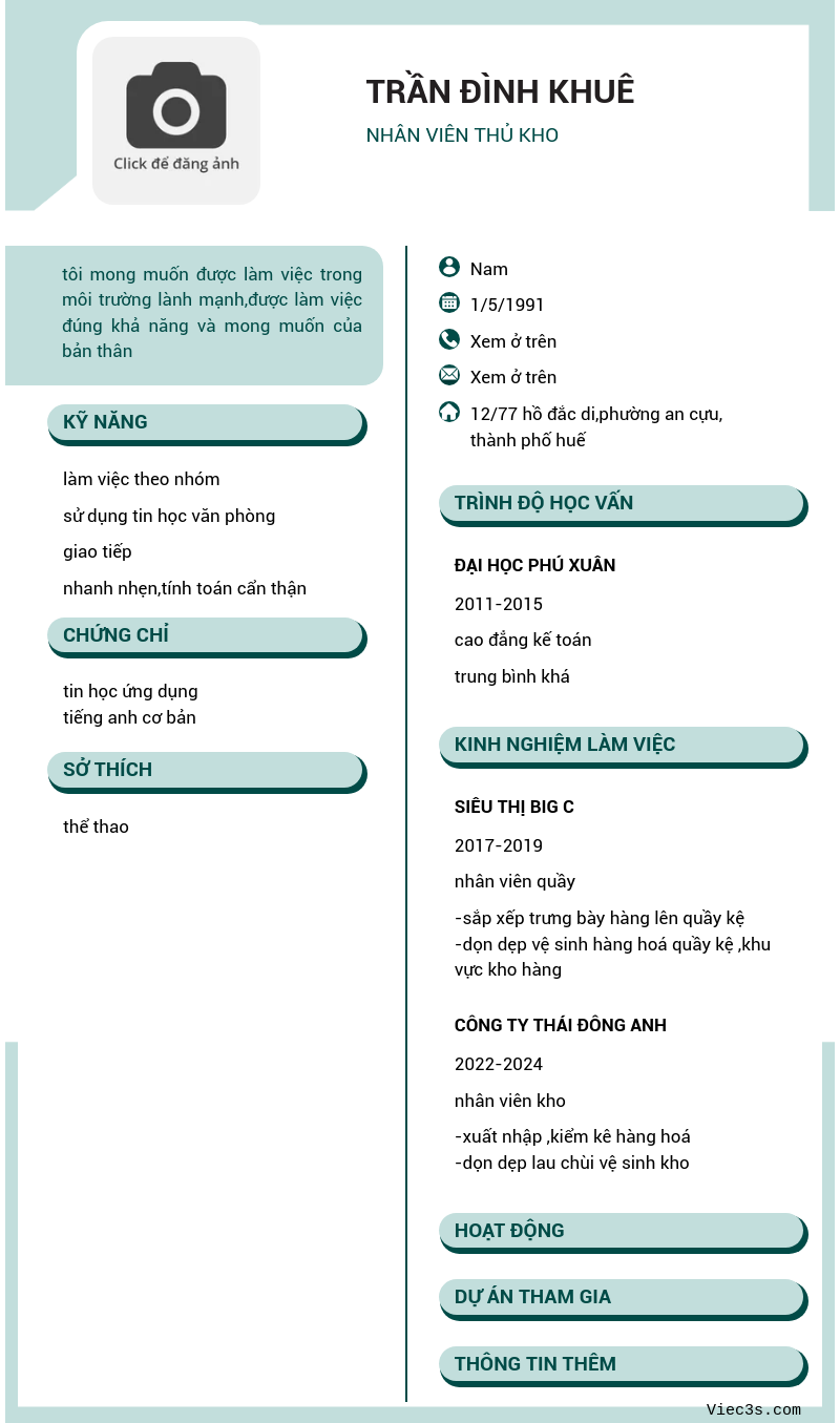 CV ứng viên