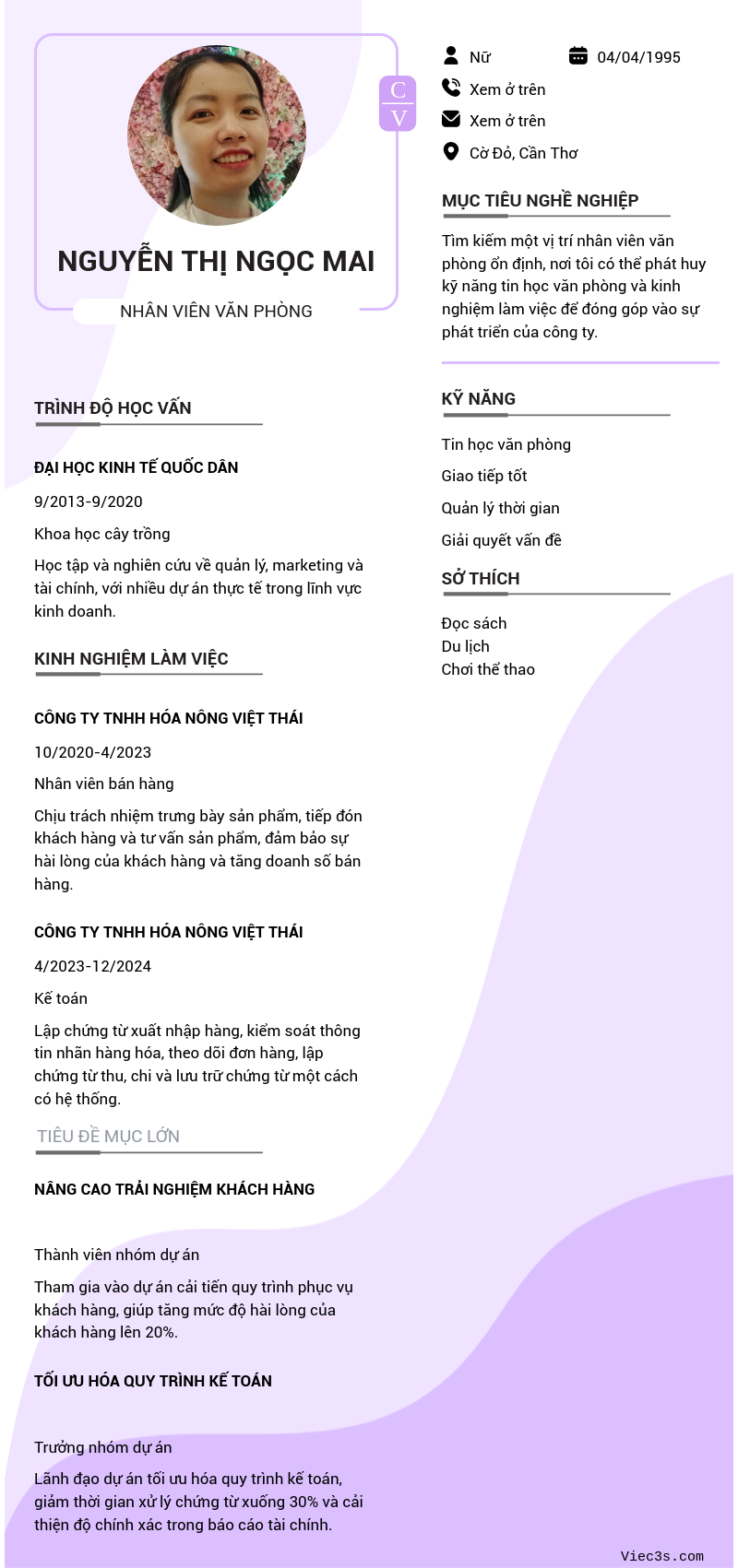 CV ứng viên