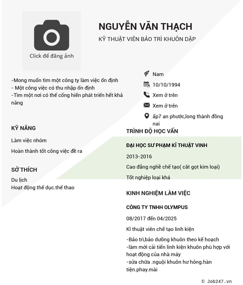 CV ứng viên
