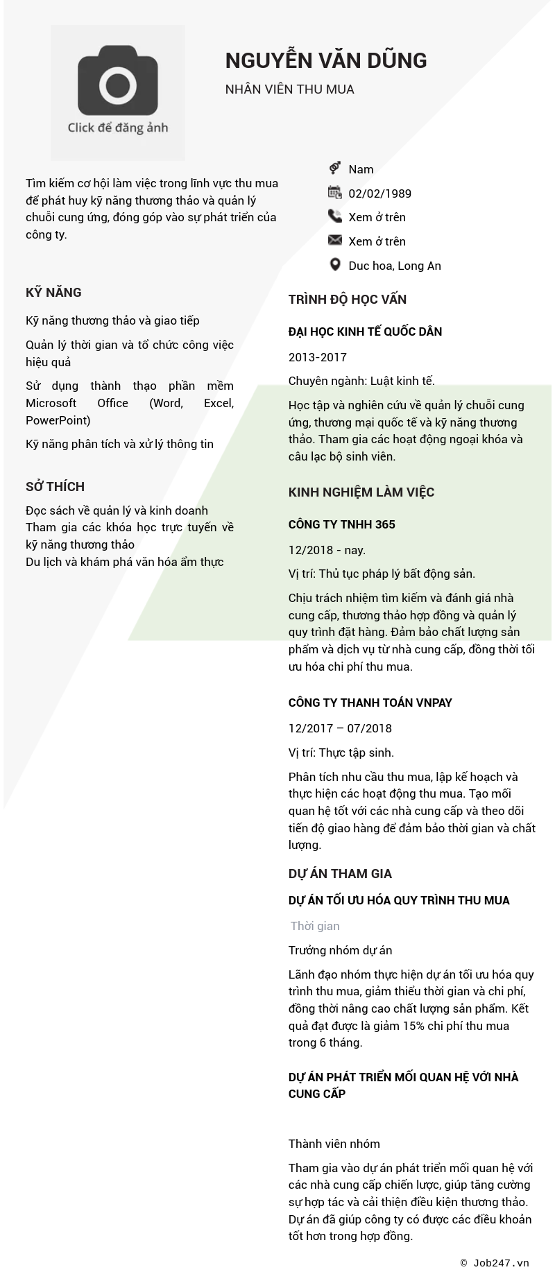 CV ứng viên
